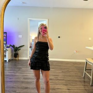Princess Polly Black Ruffle Mini Dress